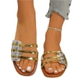 thumbnail image 3 of Willtoo Women's Wide Width Flat Slides Sandals Cut Out Dressy PU Leather Slip on Flats Trendy Summer Casual Shoes, 3 of 6