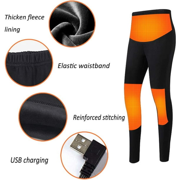 Heated Pants Washable USB Charging Electric Thermal Heating Trousers  Insulated Heating Trousers with 3 Level Temperature Setting ColdProof  Bottom Men/Women (Battery Not Included) 