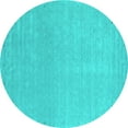 thumbnail image 1 of Ahgly Company Indoor Round Abstract Turquoise Blue Contemporary Area Rugs, 4' Round, 1 of 4