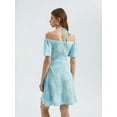 thumbnail image 4 of Floral Off Shoulder Halter Mini Dress, 4 of 4