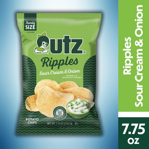 7.75 oz Utz Ripples Sour Cream & Onion Potato Chips