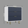 thumbnail image 6 of S-HOME Modern 3 Drawer Dresser in White and Navy Blue, Versatile Storage Cabinet Ideal for Bedroom and Living Room Decor, 6 of 6