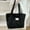 Black, variant on Minimalist Solid Color Tote Bag for School, Student, College Tote Shoulder Bag for Women Winter Casual Handbag Everyday Carryall, Black