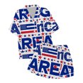 thumbnail image 4 of Kids' 4th Of July Printed Satin Pajama Set Short Sleeve, 4 of 4