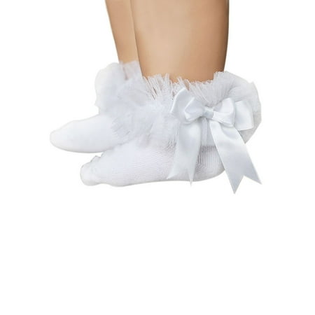 

Teen Toddler Baby Girls Elegant Bowknot Ruffles Frilly Trim Princess Lace Ankle Socks for 0-6 Years Toddlers Infants