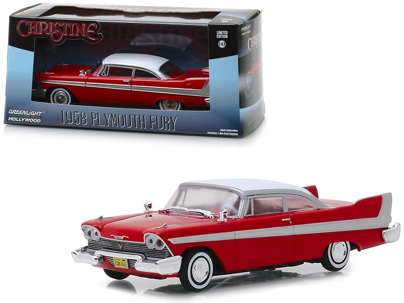 Greenlight 86529 1 by 43 Scale Diecast for 1958 Plymouth Model Car&#44; Fury Red Christine