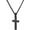 Black, variant on Plain Cross Pendant Necklace, Stainless Steel, Silver