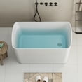 thumbnail image 5 of Topcobe 49" Acrylic Freestanding Soaking Bathtub, Square-Shape Soaking Hot Tub, Chrome Overflow and Quick Drain, Bathroom Tub, Modern Bath Tubs, Freestanding Bathtubs, Glossy White, 5 of 15