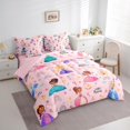 thumbnail image 3 of Manfei Dreamy Cartoon Princess Twin Bedding Sets 7pcs, Kawaii Girl Bedding Comforter Set, 3 of 7