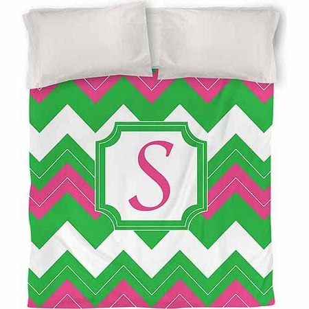 IDG Chevron Monogram Duvet Cover, Fuchsia