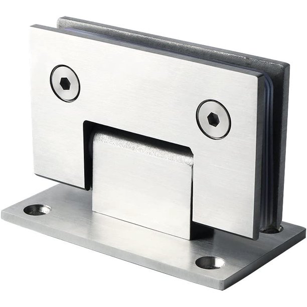Bisagra de puerta con abrazadera Bisagra de conector de pared de acero inoxidable plegable de 90 grados, adaptable de 8-12 mm, 4 mm de espesor, acabado cepillado de acero inoxidable TUNC Sencillez