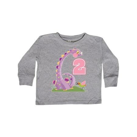 

Inktastic 2nd Birthday Dragon 2 Year Old Girl Gift Toddler Toddler Girl Long Sleeve T-Shirt