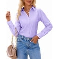 thumbnail image 3 of Vividaire Button Down Shirts for Women Collared Long Sleeve Dress Shirts Wrinkle Free Blouse Fitted Work Office Tops, 3 of 8