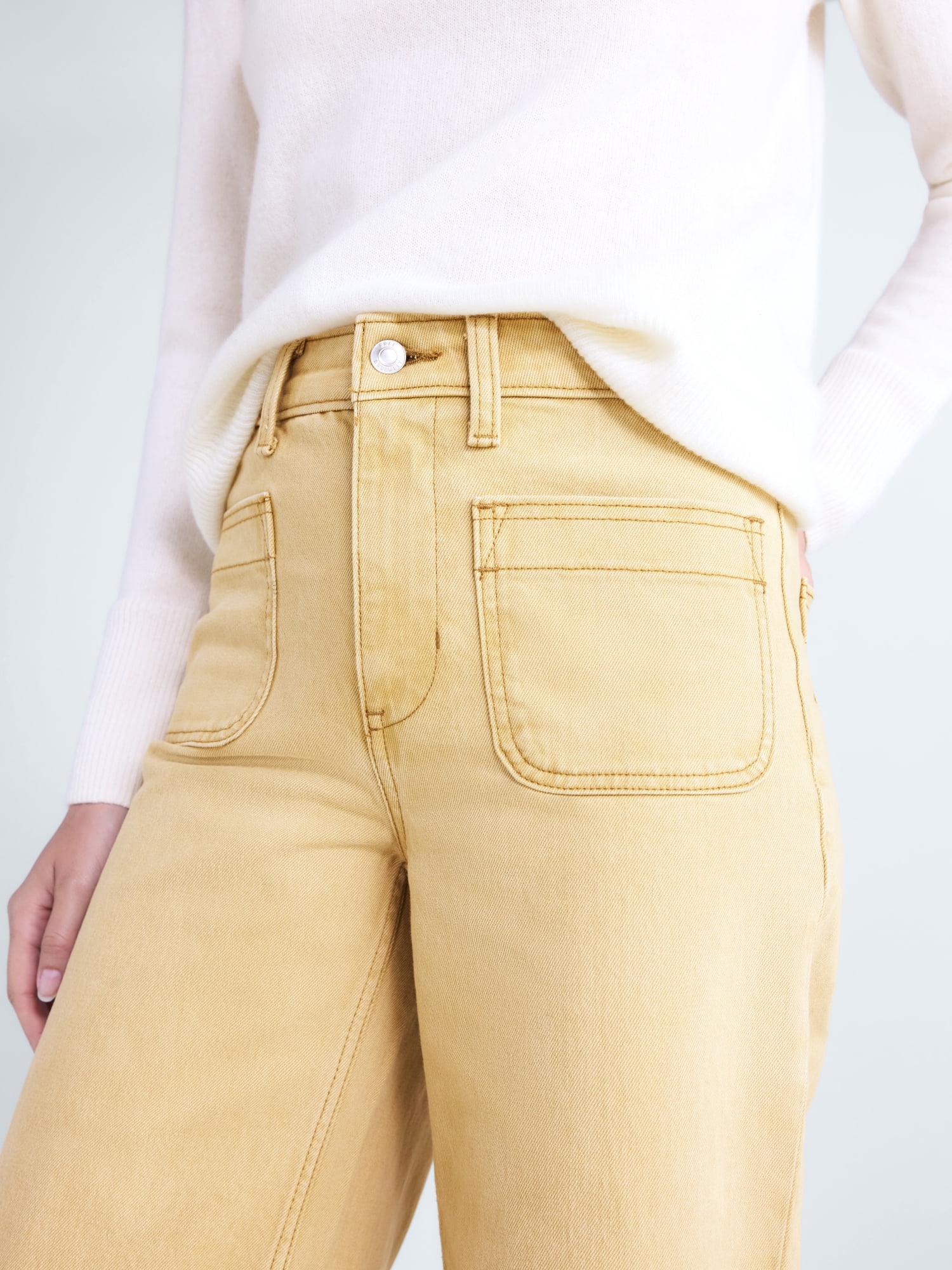 Free Assembly Women's and Women's Plus The Larchmont High Rise Patch Pocket Jeans, 32" Inseam, Sizes 0-28W