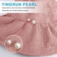 thumbnail image 2 of 55-58cm hat circumference adjustable fisherman hat women's big brim sunscreen hat foldable pearl lace sun hatpink, 2 of 5