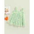 thumbnail image 4 of Douhoow Kids Girls Princess Dress Toddler Daisy Embroidery Sleeveless Sling Dress Mesh Tulle Dress, 4 of 7