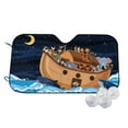 thumbnail image 2 of Picia Ocean Scene with Noah's Ark Curved Windshield Sunshade Accordion Folding Style Auto Shade for Car Truck SUV Van Blocks UV Ray Sun Visor Protector -, 2 of 7
