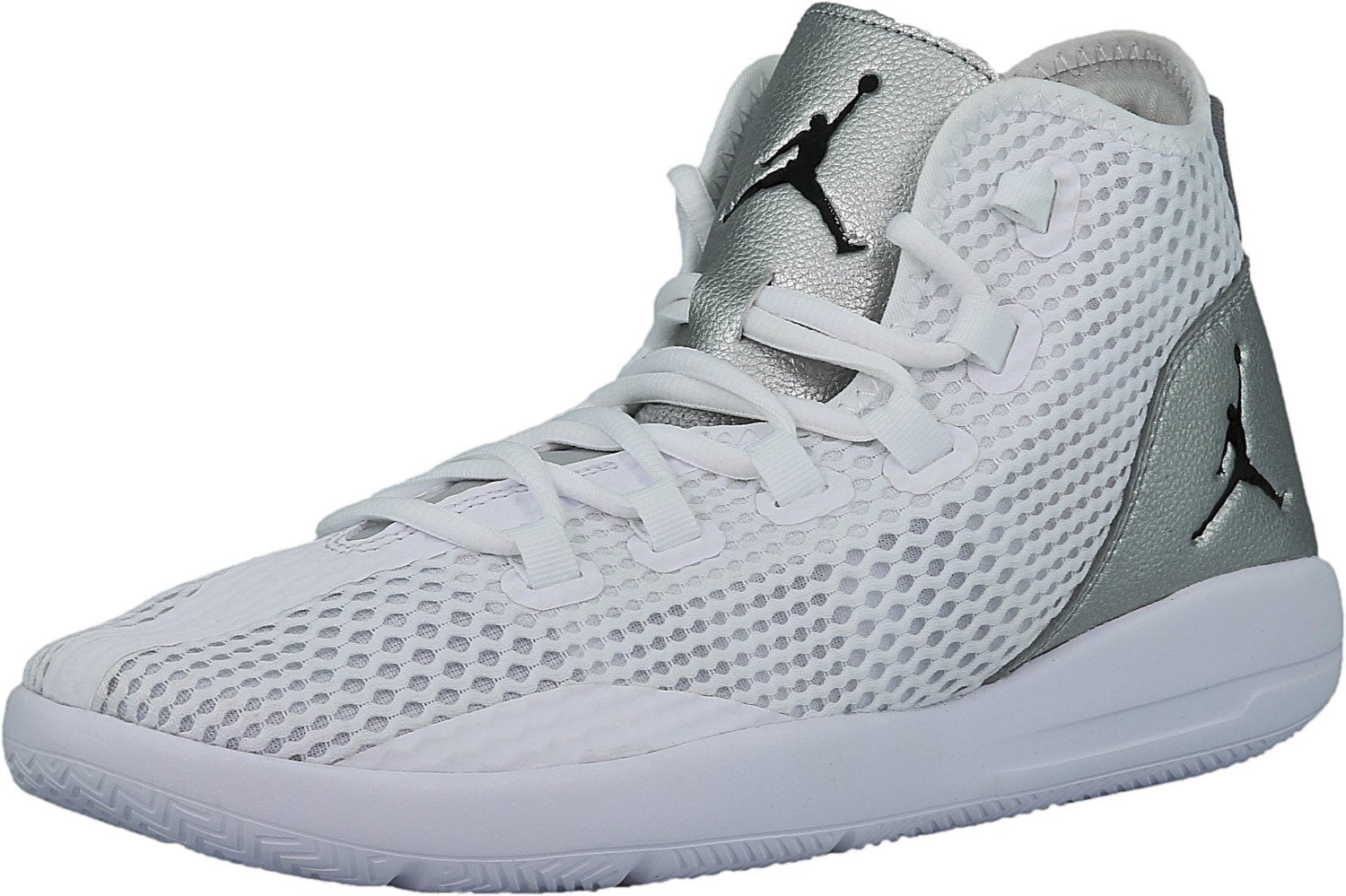 Nike Men's Jordan Reveal White / Black Metallic Silver Infrared 23 Mid-Top Mesh Basketball - 10M 