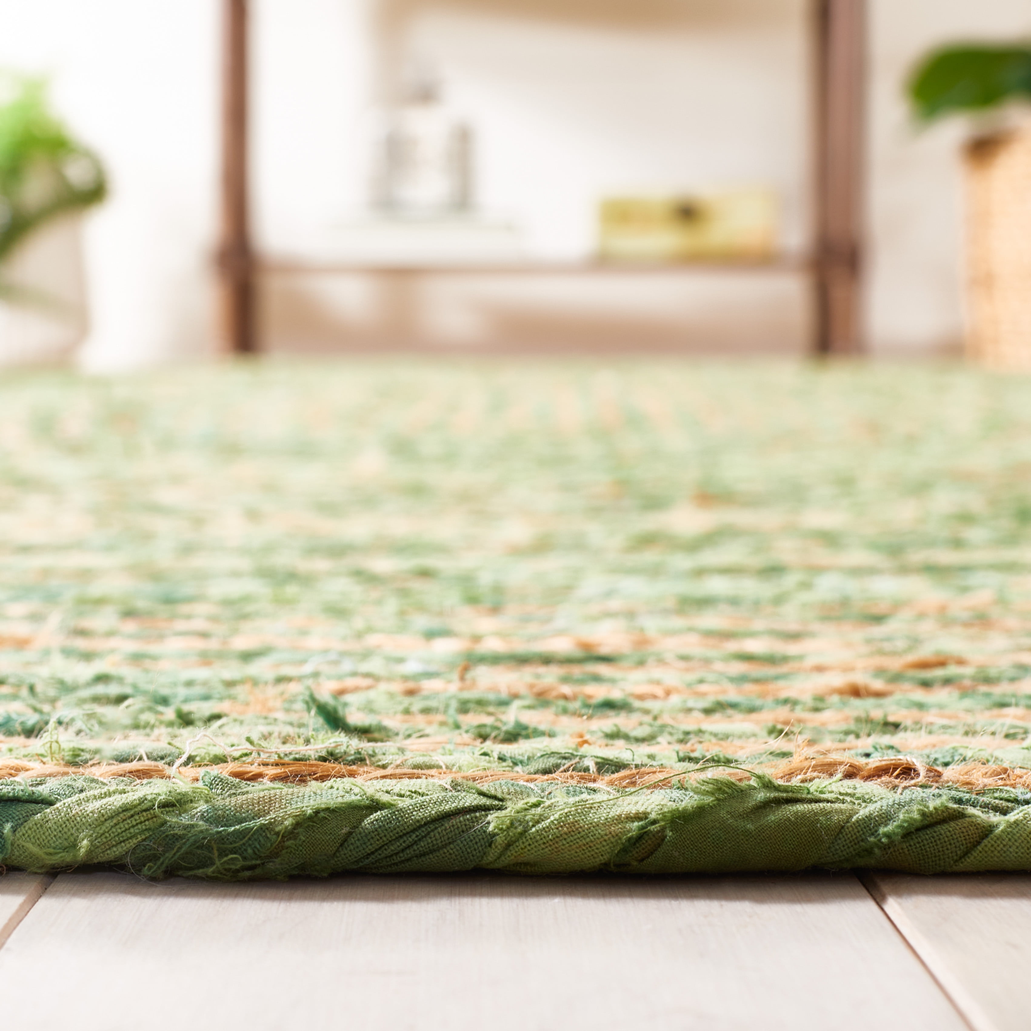 Safavieh Cape Cod Miah Geometric Area Rug, Green/Natural, 5' x 8' Oval