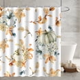 thumbnail image 4 of TIMIFIS Shower Curtain Bathing Curtain Pumpkin Maple Leaf Bathroom Water Proofing Punching Proof Curtain Partition Door Curtain Shower Curtain Shower Curtain Liner, 4 of 6