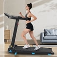 thumbnail image 4 of Folding Treadmill with Incline for Home, 3.0 HP Portable Running Walking Machine with Handrails, 265 lbs Weight Capacity, Compact Foldable Treadmill with 4 Adjustable Leveling Feet, 4 of 14