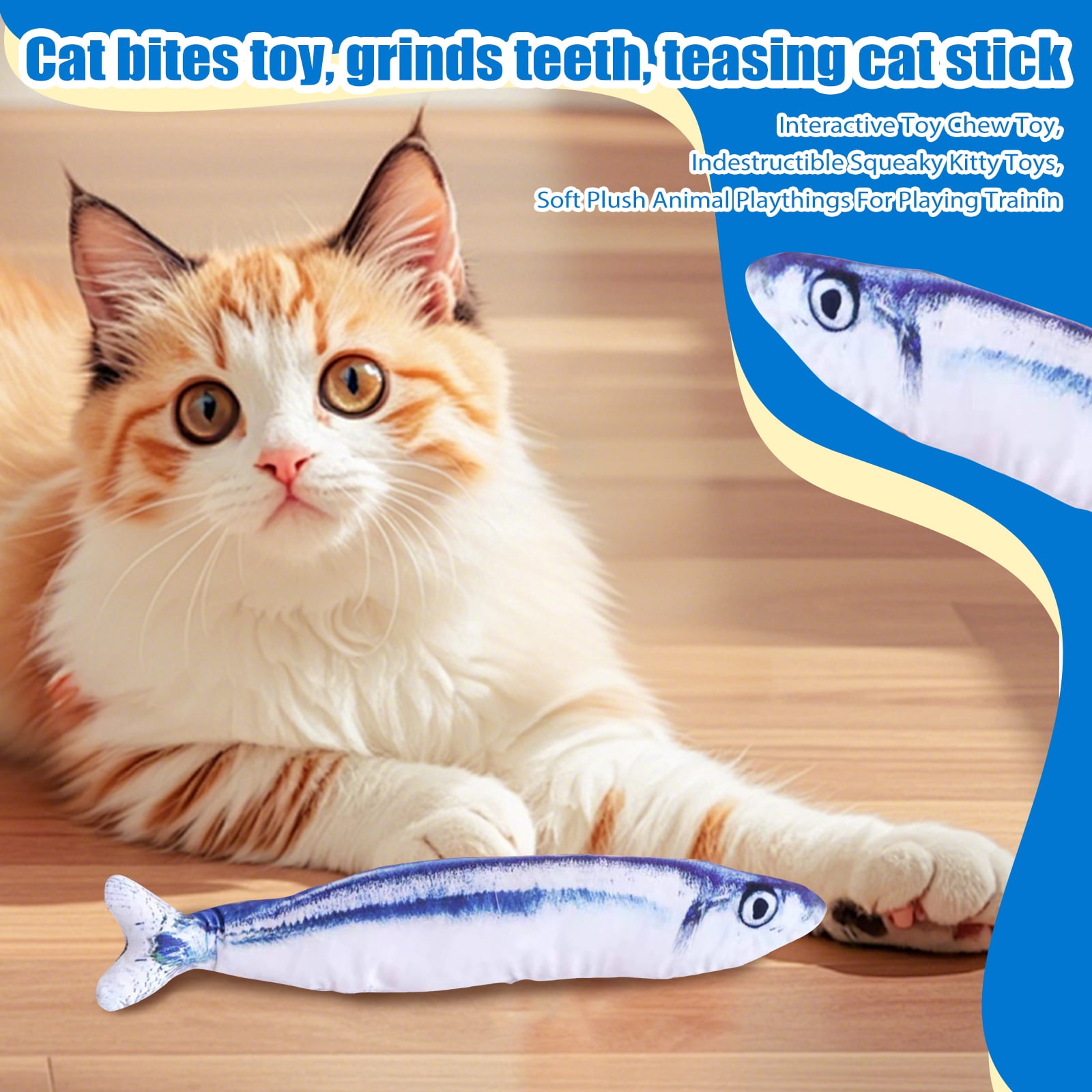 Saury Fish Shape Catnip Toy, Interactive Grinding Stick for Teething Relief, Durable Plush Chew Toy for Indoor Cats, Perfect for Daily Playtime