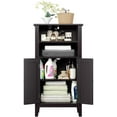 thumbnail image 5 of Homfa Bathroom Storage Cabinet with 2 Tier Shelves, Floor Standing Organizer with 2 Doors, Dark Brown, 5 of 8