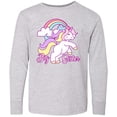 thumbnail image 3 of Inktastic Big Sister Unicorn Long Sleeve Youth T-Shirt, 3 of 5