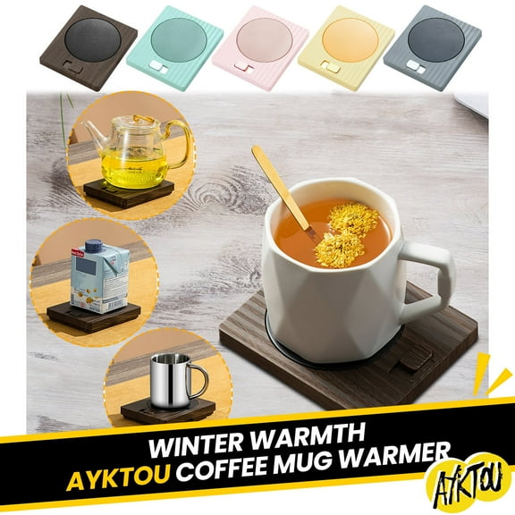 AYktou Coffee Mug Warmer,Constant Temperature Coffee Cup Warmer for Desk,Automatic Coffee Warmer for Coffee Tea Cocoa Milk Food,Aluminum Metal Panel,Safe Reliable