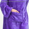 thumbnail image 3 of Catalonia Wearable Blanket with Sleeves and Pocket, Cozy Soft Fleece Micro Plush Wrap Adult Blanket Robe for Women Men, Makes a Great Gift for Holidays, Purple, 73" x 51”, 3 of 7