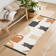 thumbnail image 6 of Sitting Cats Bedside Runner Rug 2'x 6' Non Slip Carpet Floor Mat Area Rug, 6 of 8