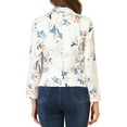thumbnail image 4 of INSPIRE CHIC Women's Blazer Open Front Wear-to-Work Summer Crop Suit Jacket White-Floral L, 4 of 8
