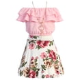 thumbnail image 2 of Little Girl 3 Pieces Girls Ruffle Top Flower Skirt Summer Clothing Dress Set Blush Pink 4 JKS 2130S BNY Corner, 2 of 4