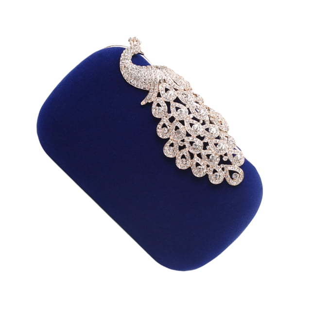 Qarigey Embragues de moda para eventos nocturnos: bolsos de noche funcionales con aspecto glamuroso Bolsas de mensajero y de hombro azul pavo real blanco
