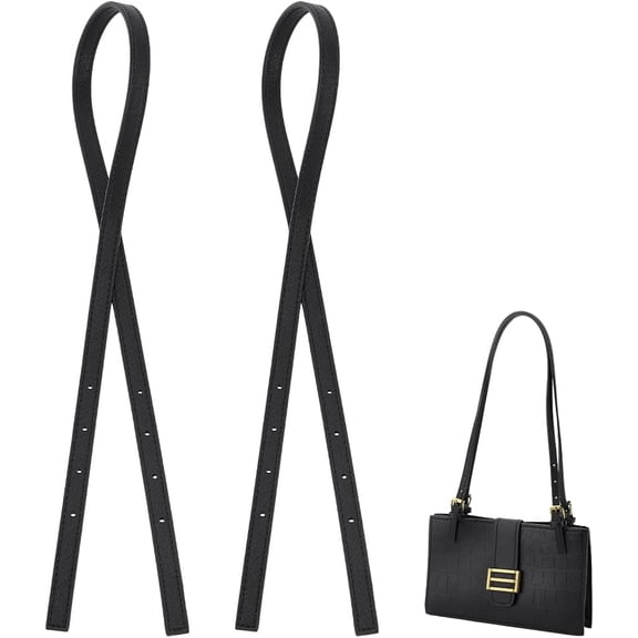 2pcs Leather Purse Straps Replacement Handbag Strap Extenders 31.5 Inch Long Black Handbag Handle Belt Bag Shoulder Straps Wallet Straps