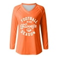 thumbnail image 4 of Womens Tops Football Is My Favorite Season Long Sleeve Shirt Football Lover V Neck Tee Comfortable Polyester Spandex Blend 3Xl Sweaters For Women, 4 of 5