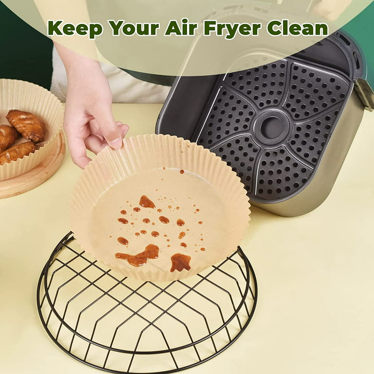 Air Fryer Disposable Paper Liner, Round Airfryer Parchment Sheets Liners  for Baking, Non-Stick Oil-Proof Filter 