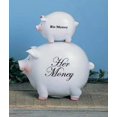thumbnail image 2 of Youngs His Money/Her Money Ceramic Piggy Bank, 8-Inch, 2 of 5