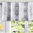 thumbnail image 2 of DriftAway Lucia Medallion Pattern Lined Thermal Insulated Energy Saving Window Curtain Valance for Living Room 2 Layers Rod Pocket 52 by 18 Inch plus 2 Inches Header Gray, 2 of 8