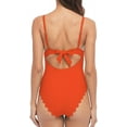thumbnail image 5 of Womens One Piece Swimsuits Scalloped High Cut Backless Monokinis Bathing Suits, 5 of 6