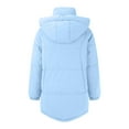 thumbnail image 3 of Niaviben Long Puffer Coat Women Puffer Jacket Womens with Hood Padded Coats Womens Jackets Puffy Jackets Winter Coats Women Winter Jacket Sky Blue L, 3 of 5