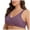 Purple, variant on UOCUFY Women Plus Size Front Closure Wire Free Bra Striped Seamless Support Bralette Comfort Everyday
