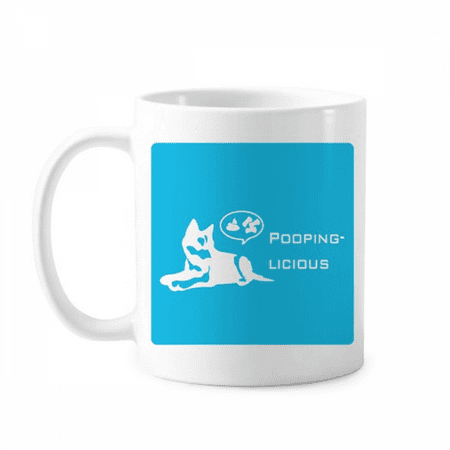 

Playful Husky Eats Poop Tasty Mug Pottery Cerac Coffee Porcelain Cup Tableware