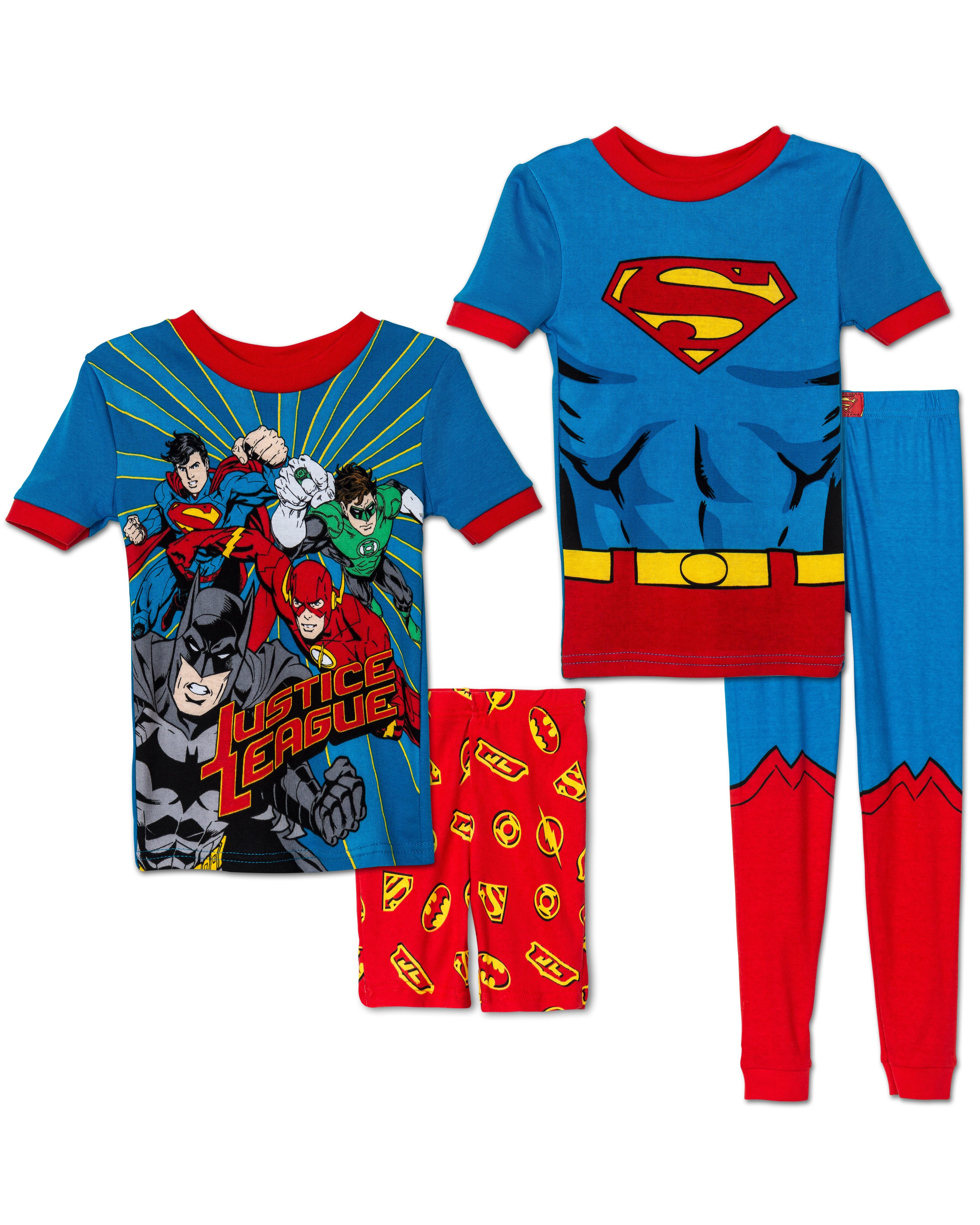 Blue//Red 7 Komar Kids Justice League Characters Boys 3-Piece Pajama Set