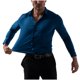 thumbnail image 2 of pstuiky Camisas de manga larga abrigadas para hombre, Camisa informal de manga larga con botones y elástico para hombre top de hombre s, 2 of 9
