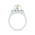 thumbnail image 2 of ANGARA South Sea Cultured Pearl and Blue Diamond Ring in 14K White Gold for Women | June Birthstone, Birthday, Anniversary, Jewelry Gift for Women | Pearl Ring, 2 of 9
