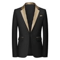 thumbnail image 4 of Ceisia Veste Blazer à Col à Revers pour Homme, Coupe Ample Décontractée, à Carreaux, avec Poches, Boutonnée, Manches Longues, Haut de Complet, Or, Cadeaux L, 4 of 9