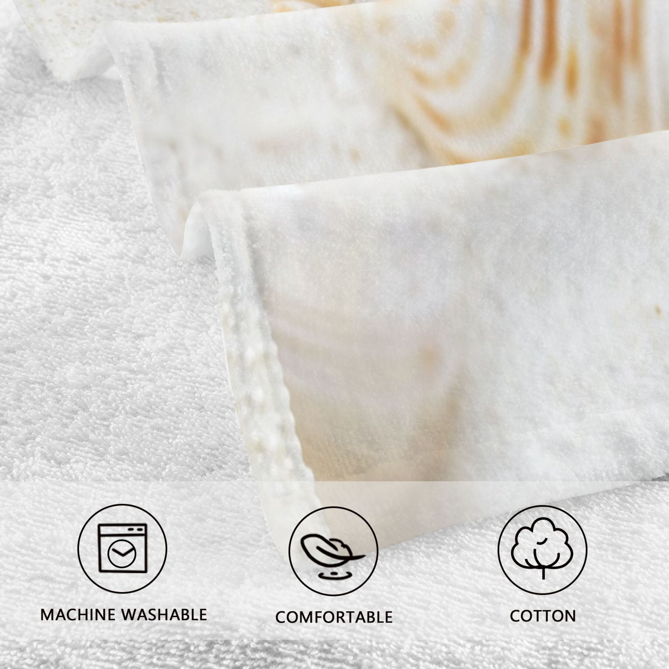 2 Piece Cotton Hand Bath Towels Face Towel, 16x28 Inches Towel Set for Bathroom, Hand, Kitchen, Cleaning Seashells and Starfish