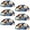 Multicolored 4, variant on PhooArto 6 Pcs Cup Drawer Pulls, Vintage Bookshelf Patterns Shell Shape Handles Cabinet Knobs for Dresser Cupboard Closet Wardrobe with Screws