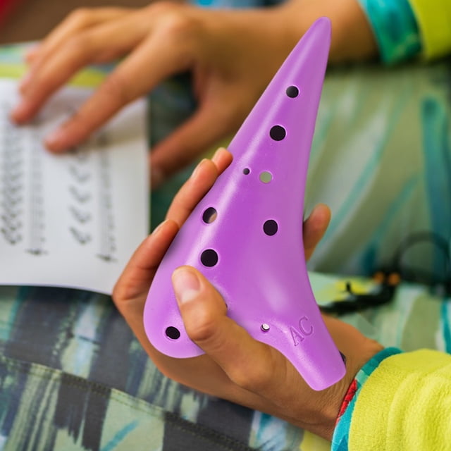 Ocarina de 12 agujeros, instrumento musical, flauta, ocarina de plástico, ideal como regalo de Navidad para amantes de la música y principiantes en instrumentos de viento.